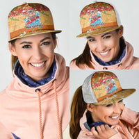 Hawaii Mele Kalikimaka Mesh Trucker Cap Funny Santa Claus Surfing on Tropical Plants LT03 - Polynesian Pride
