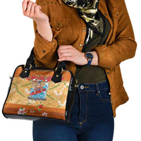 Hawaii Mele Kalikimaka Shoulder Handbag Funny Santa Claus Surfing on Tropical Plants - Polynesian Pride