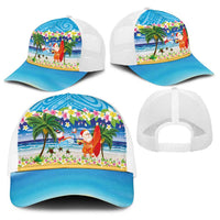 Polynesian Merry Christmas Baseball Net Cap Funny Santa Beach Tropical Plant and Turtle LT03 - Polynesian Pride