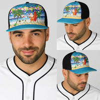 Polynesian Merry Christmas Baseball Net Cap Funny Santa Beach Tropical Plant and Turtle LT03 - Polynesian Pride