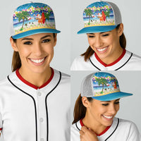Polynesian Merry Christmas Baseball Net Cap Funny Santa Beach Tropical Plant and Turtle LT03 - Polynesian Pride