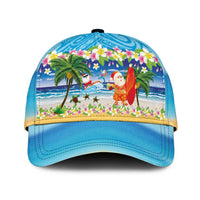 Polynesian Merry Christmas Classic Cap Funny Santa Beach Tropical Plant and Turtle LT03 Universal Fit Multicolor - Polynesian Pride