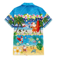 Polynesian Merry Christmas Family Matching Mermaid Dress and Hawaiian Shirt Funny Santa Beach Tropical Plant and Turtle - Polynesian Pride