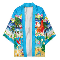 Polynesian Merry Christmas Kimono Funny Santa Beach Tropical Plant and Turtle - Polynesian Pride