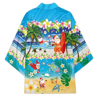 Polynesian Merry Christmas Kimono Funny Santa Beach Tropical Plant and Turtle - Polynesian Pride