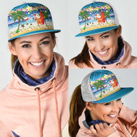 Polynesian Merry Christmas Mesh Trucker Cap Funny Santa Beach Tropical Plant and Turtle LT03 - Polynesian Pride