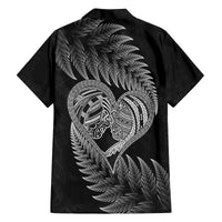 New Zealand Valentine Day Family Matching Long Sleeve Bodycon Dress and Hawaiian Shirt Aotearoa Warrior and Woman Love Heart Maori Pattern LT03 - Polynesian Pride