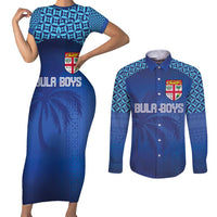Custom Fiji Football-Towards World Cup 2026 Couples Matching Short Sleeve Bodycon Dress and Long Sleeve Button Shirt