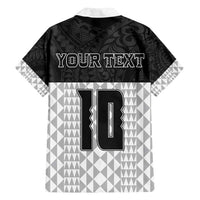 Custom Hawaii Volleyball-Kakau Motif Grayscale Color Family Matching Summer Maxi Dress and Hawaiian Shirt