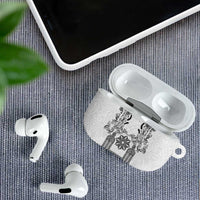 Philippines Barong Style AirPods Case with Polynesian Art and Leaf Motif Black-White Color LT03 - Polynesian Pride