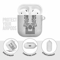 Philippines Barong Style AirPods Case with Polynesian Art and Leaf Motif Black-White Color LT03 - Polynesian Pride