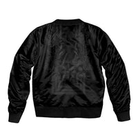 Philippines Barong Style Bomber Jacket with Polynesian Art and Leaf Motif Black Color LT03 - Polynesian Pride