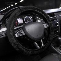 Philippines Barong Style Steering Wheel Cover with Polynesian Art and Leaf Motif Black Color