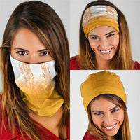 Philippines Barong Style Neck Gaiter with Polynesian Art and Leaf Motif Yellow Color LT03 - Polynesian Pride