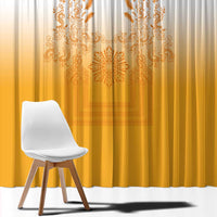 Philippines Barong Style Window Curtain with Polynesian Art and Leaf Motif Yellow Color LT03 - Polynesian Pride