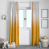 Philippines Barong Style Window Curtain with Polynesian Art and Leaf Motif Yellow Color LT03 - Polynesian Pride