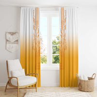 Philippines Barong Style Window Curtain with Polynesian Art and Leaf Motif Yellow Color LT03 - Polynesian Pride