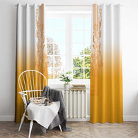 Philippines Barong Style Window Curtain with Polynesian Art and Leaf Motif Yellow Color LT03 - Polynesian Pride