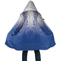 Philippines Barong Style Cloak with Polynesian Art and Leaf Motif Blue Color LT03 Unisex Blue - Polynesian Pride