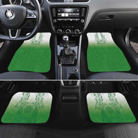 Philippines Barong Style Car Mats with Polynesian Art and Leaf Motif Green Color LT03 Set 4pcs Green - Polynesian Pride