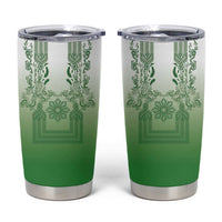 Philippines Barong Style Tumbler Cup with Polynesian Art and Leaf Motif Green Color LT03 Green - Polynesian Pride