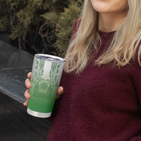 Philippines Barong Style Tumbler Cup with Polynesian Art and Leaf Motif Green Color LT03 - Polynesian Pride