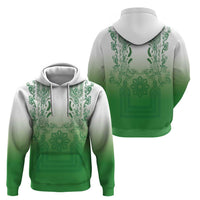 Philippines Barong Style Zip Hoodie with Polynesian Art and Leaf Motif Green Color LT03 - Polynesian Pride