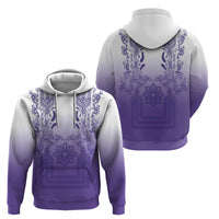 Philippines Barong Style Hoodie with Polynesian Art and Leaf Motif Purple Color LT03 - Polynesian Pride