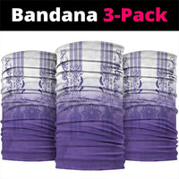 Philippines Barong Style Neck Gaiter with Polynesian Art and Leaf Motif Purple Color