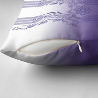 Philippines Barong Style Pillow Cover with Polynesian Art and Leaf Motif Purple Color