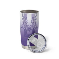 Philippines Barong Style Tumbler Cup with Polynesian Art and Leaf Motif Purple Color LT03 - Polynesian Pride