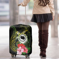 Kia Orana Cook Islands Luggage Cover Turtle and Hibiscus Polynesian Pattern