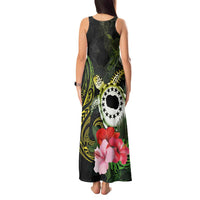 Kia Orana Cook Islands Tank Maxi Dress Turtle and Hibiscus Polynesian Pattern