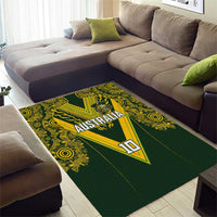 Australia Rugby Custom Area Rug Aboriginal Art Sporty Style - Polynesian Pride