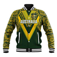 Australia Rugby Custom Baseball Jacket Aboriginal Art Sporty Style - Polynesian Pride