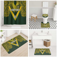 Australia Rugby Custom Bathroom Set Aboriginal Art Sporty Style - Polynesian Pride