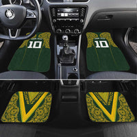 Australia Rugby Custom Car Mats Aboriginal Art Sporty Style - Polynesian Pride