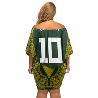 Australia Rugby Custom Family Matching Off Shoulder Short Dress and Hawaiian Shirt Aboriginal Art Sporty Style - Polynesian Pride