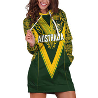 Australia Rugby Custom Hoodie Dress Aboriginal Art Sporty Style LT03 Green - Polynesian Pride