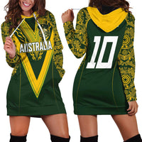 Australia Rugby Custom Hoodie Dress Aboriginal Art Sporty Style LT03 - Polynesian Pride