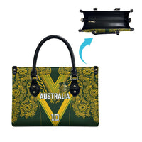 Australia Rugby Custom Leather Bag Aboriginal Art Sporty Style - Polynesian Pride