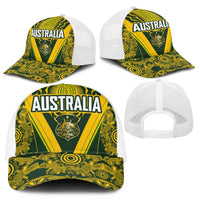 Australia Rugby Mesh Trucker Cap Aboriginal Art Sporty Style LT03 - Polynesian Pride