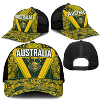 Australia Rugby Mesh Trucker Cap Aboriginal Art Sporty Style LT03 - Polynesian Pride
