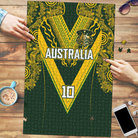 Australia Rugby Custom Puzzle Aboriginal Art Sporty Style - Polynesian Pride