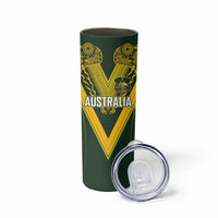 Australia Rugby Custom Skinny Tumbler Aboriginal Art Sporty Style - Polynesian Pride