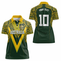 Australia Rugby Custom Women Polo Shirt Aboriginal Art Sporty Style - Polynesian Pride
