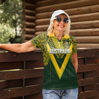 Australia Rugby Custom Women Polo Shirt Aboriginal Art Sporty Style - Polynesian Pride