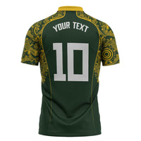 Australia Rugby Custom Zipper Polo Shirt Aboriginal Art Sporty Style - Polynesian Pride