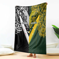 Aotearoa Australia Rugby Blanket Maori and Aboriginal Art Sporty Style - Polynesian Pride