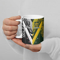 Aotearoa Australia Rugby Custom Ceramic Mug Maori and Aboriginal Art Sporty Style - Polynesian Pride
